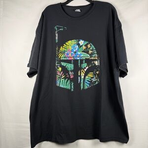 Star Wars Boba Fett Floral Helmet Shirt 2XL Black Delta Pro Weight Lucas Vintage